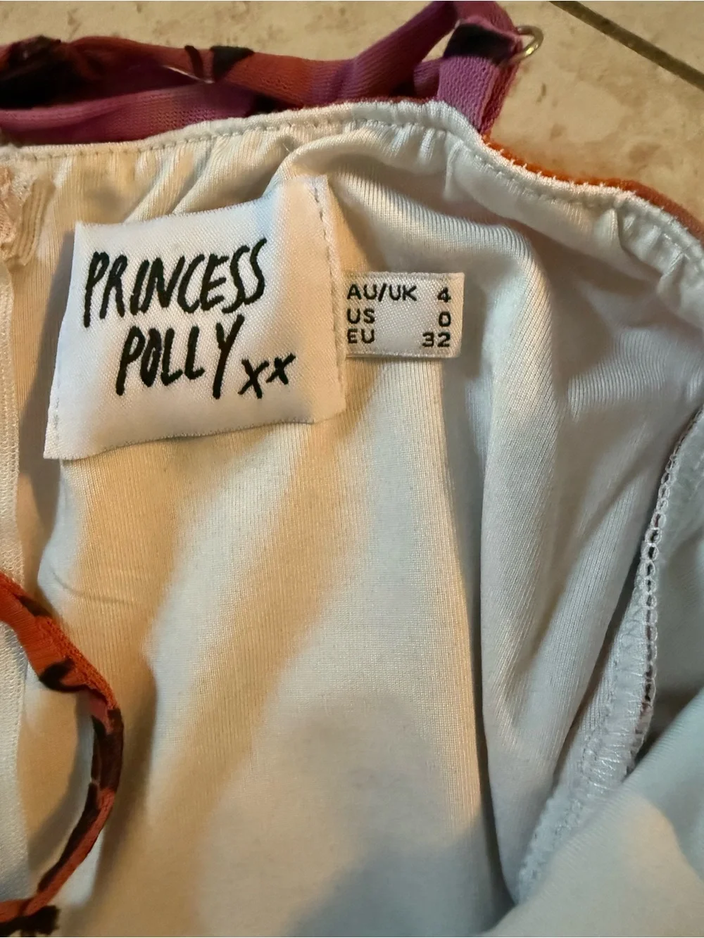 Princess Polly Multicolor Watercolor Lace-Trim Mini Dress - Picture 4 of 5
